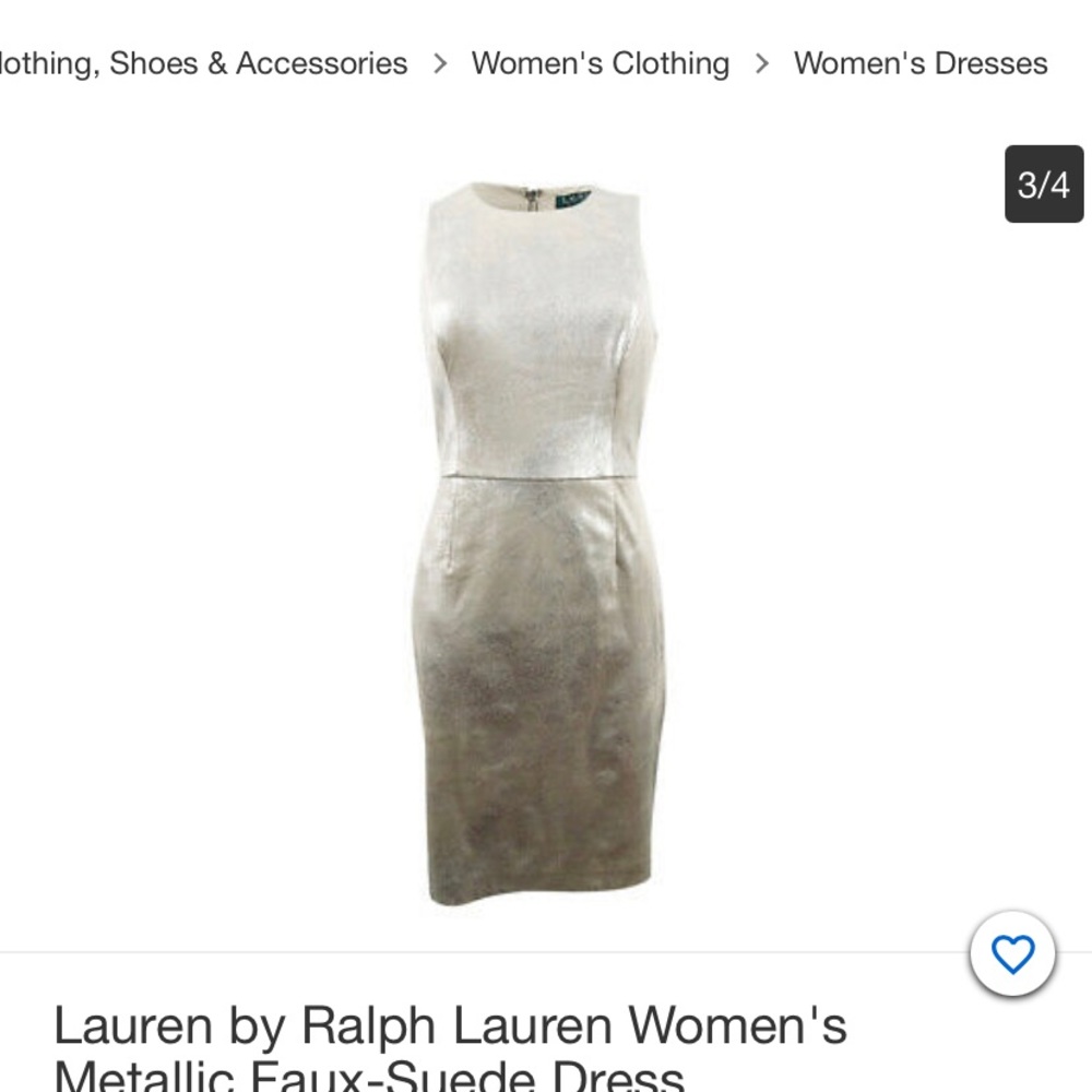 NWT Lauren Ralph Lauren metallic faux suede dress